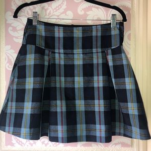 Dennis blue red yellow plaid skirt